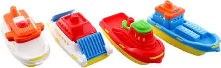 Gekleurde plastic bootje voor in het water