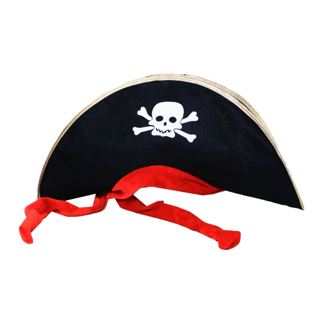 Kapitein piratenhoed met lint voor volwassenen