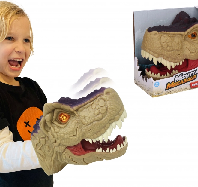Dinosaur head with effects for hand 20 cm
