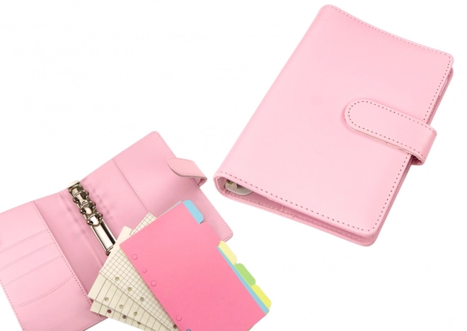 Reeks lederen accessoires Notities Lederen roze