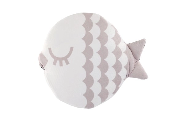 Pluchen kussen 35x30cm zwart-wit in zak 0+