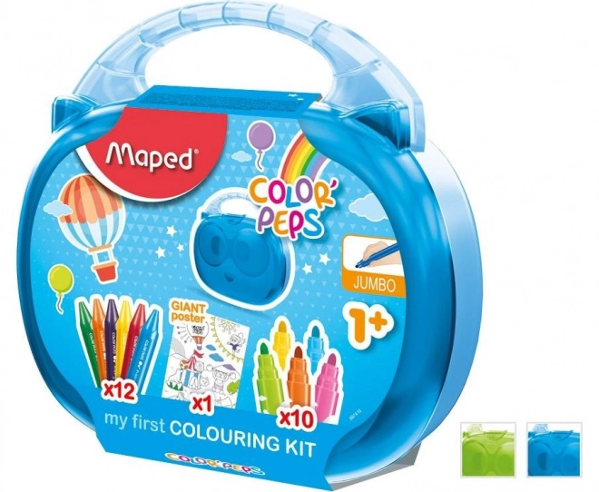 Knutselset voor kleine kinderen koffer met kleurpotloden Colorpeps Jumbo Maped markers