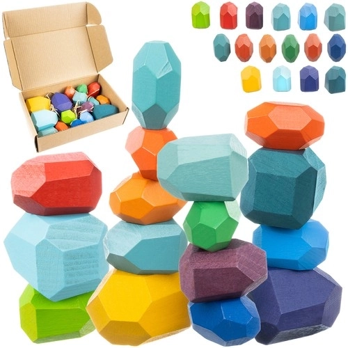 Creatieve houten balansstenen Kruzzel 22475 - set van 16 stuks
