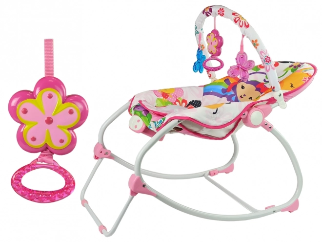 Cradle Schommelstoel 2-in-1 Roze Bloemgeluiden Trilling
