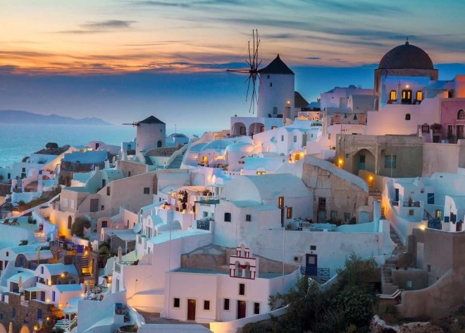 Puzzel Avond in Santorini 1000 stuks Ravensburger