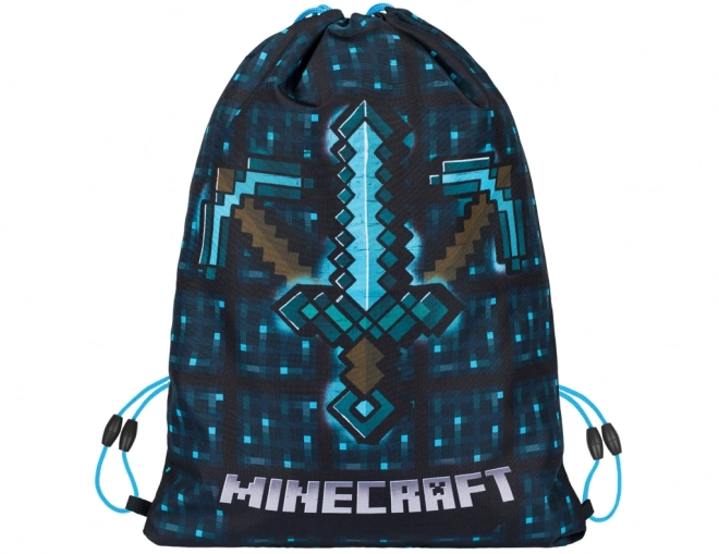 Minecraft 2 set blauwe bijl en zwaard etui en zak
