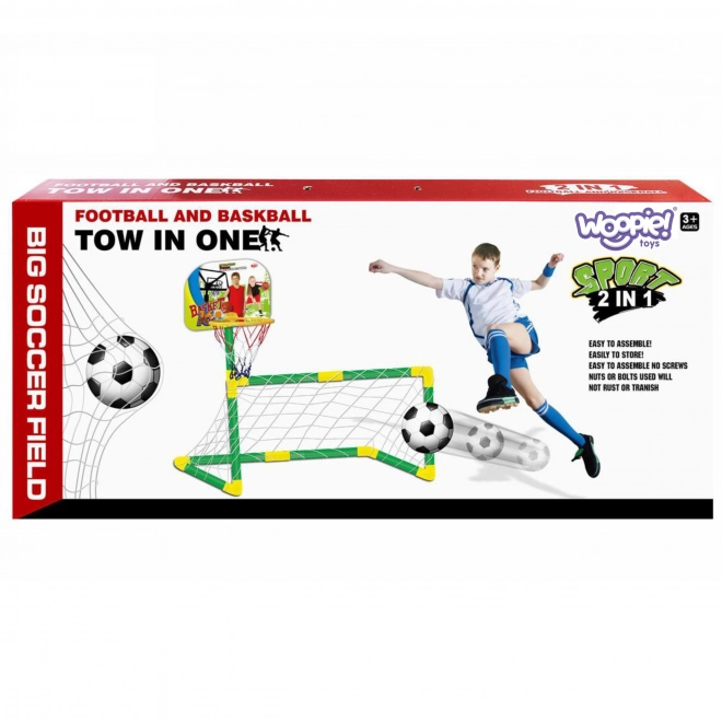 Sportset 2-in-1 Kinder basketbal en voetbal Woopie