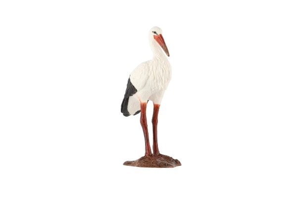 witte ooievaar speelgoed van plastic 9cm in zakje
