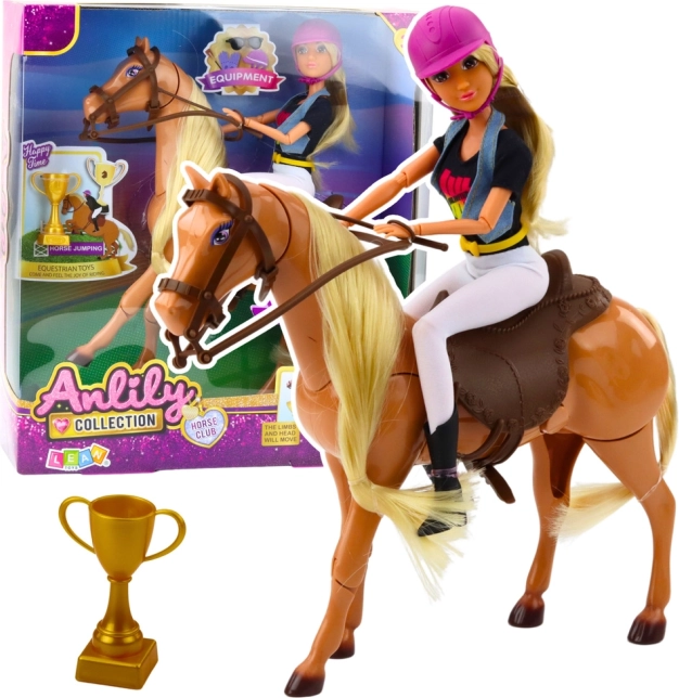 Anlily poppenset met paard en accessoires
