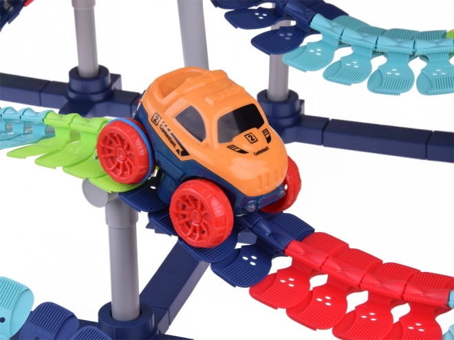 Lange flexibele racebaan + auto 291 onderdelen ZA4768