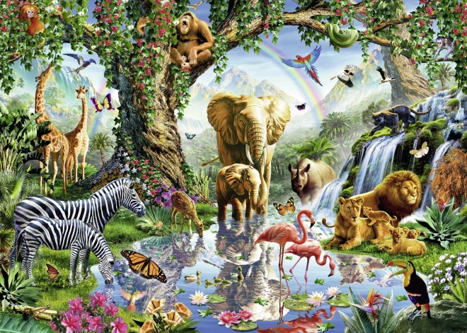 Diamantschilderij Leven in de jungle 30x40 cm