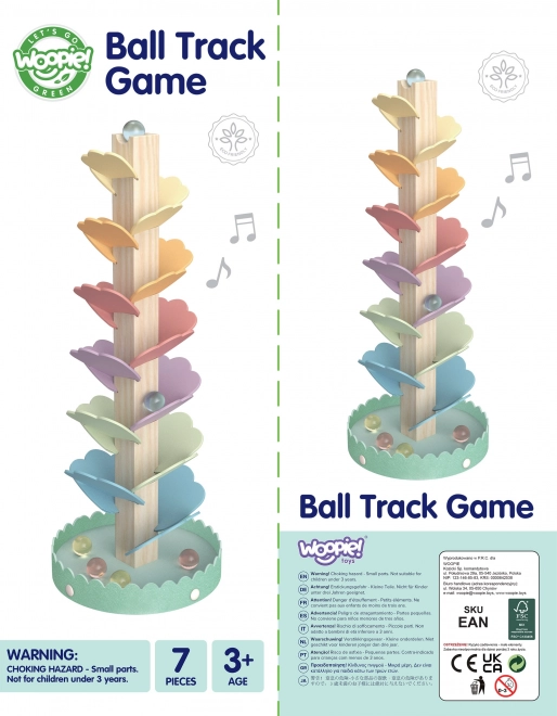 Circuit à billes en bois Arc-en-ciel Montessori WOOPIE GREEN