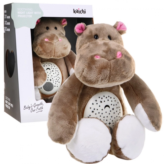 Nijlpaard fopspeen 3-in-1 voor kinderen vanaf 6m+ Sensorisch speelgoed + Projector + Muziekdoos + Knuffelspeelgoed