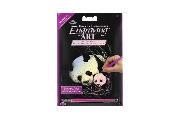 Krasplaat Zilveren Panda's 12,5x18cm op Kaart