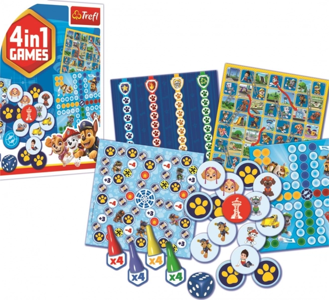 Trefl Paw Patrol 4-in-1 Game Set