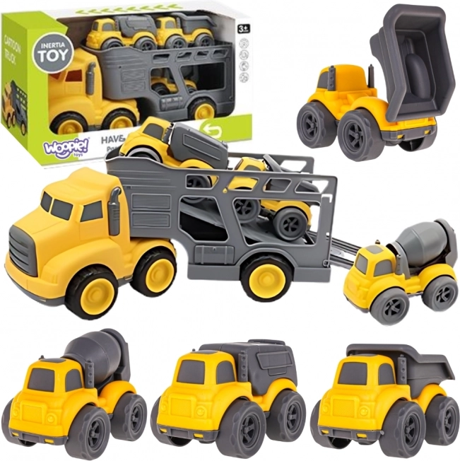 Woopie tow truck with construction vehicles 4-in-1