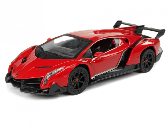 Sportwagen R/C 1:24 Lamborghini Veneno Rood 2.4 G Lichten
