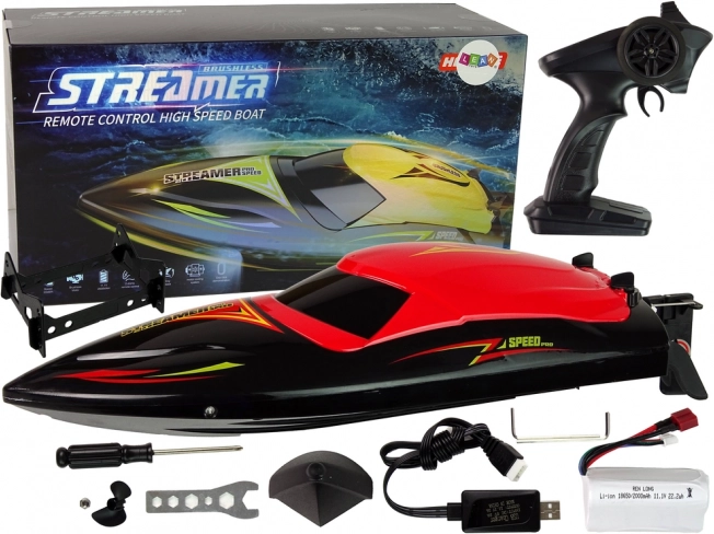 Snelheids RC-boot 2,4 GHz rood 35 km/u