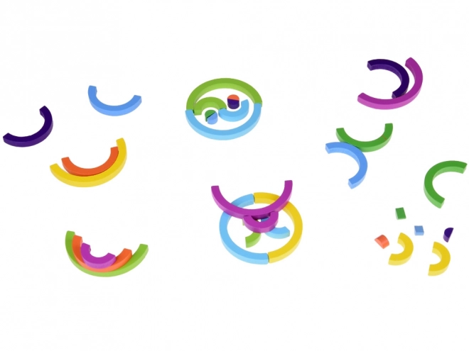 Montessori educatieve houten puzzel kleurrijke regenboog + taken ZA5328