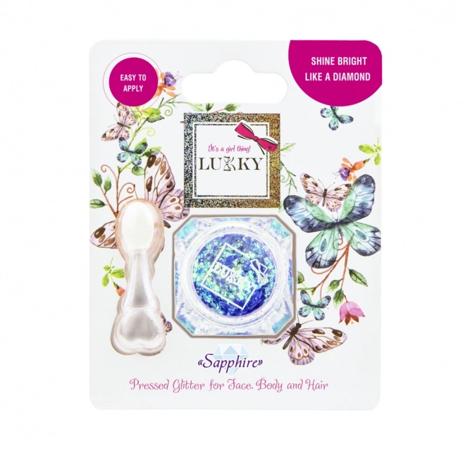 Lukky paillettes avec applicateur pour le visage, le corps et les cheveux - saphir