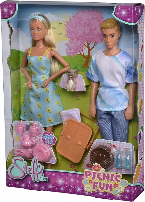 Poppen Steffi en Kevin op picknick