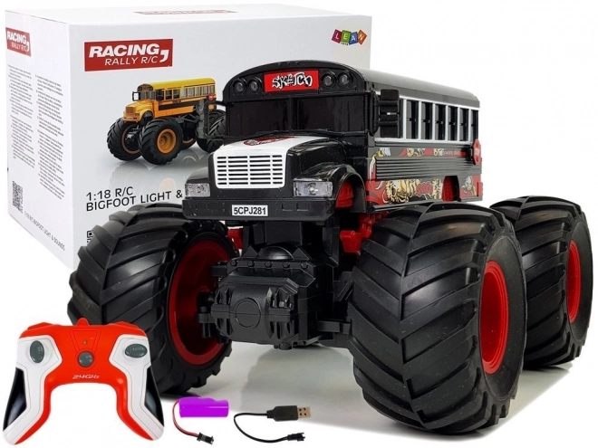 Racing Monster Vehicle Black Bus