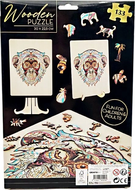 Contourpuzzel aap 133 stukjes