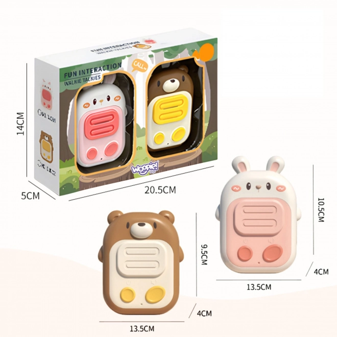 WOOPIE kids’ walkie-talkies bunny and bear – set of 2