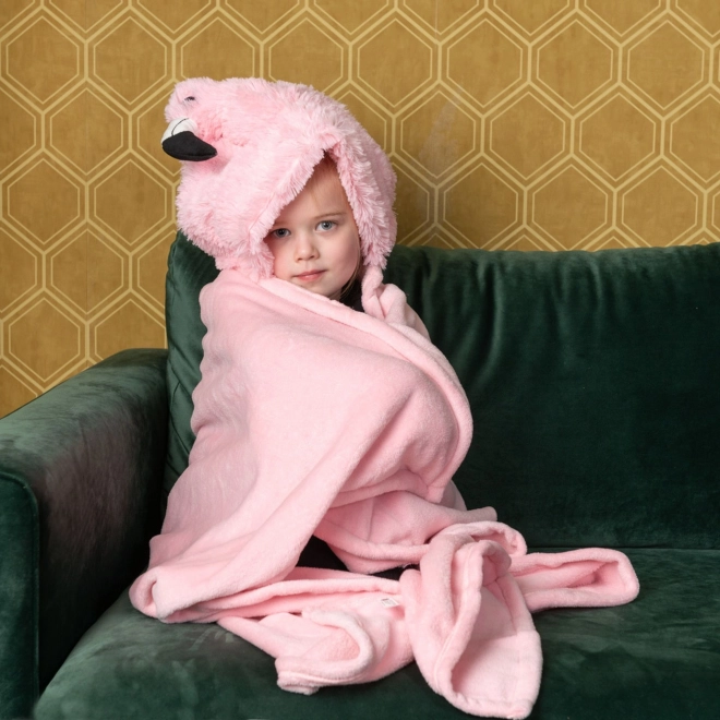Playful flamingo hood