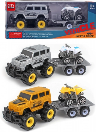 Off-road car with quad bike 25 cm