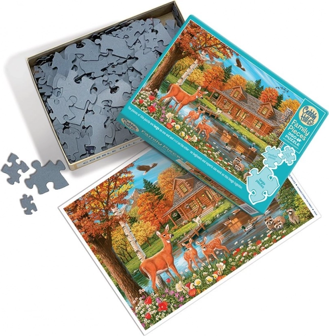 COBBLE HILL Puzzle Familial Étang près de la Maison 350 pièces
