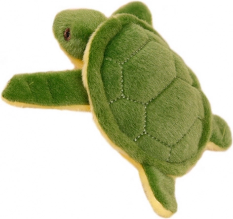 Plüsch-Schildkröte mit Pfeife und Anhänger grün 15 cm