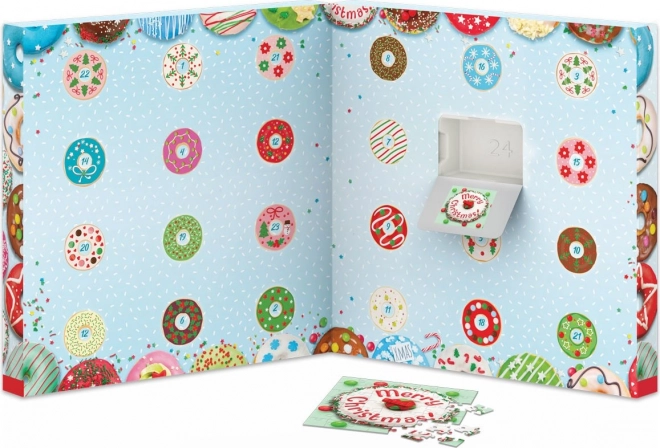 Adventskalender met Puzzel Eurographics 24 x 50 Stuks – Kerst donuts