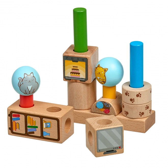 Lucy & Leo Speelse Katten - houten puzzel met voorbeelden