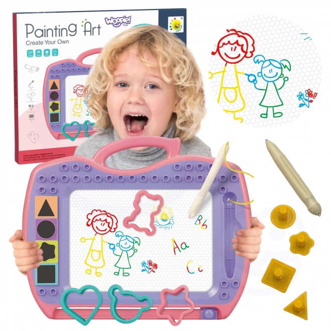 Colorful Magnetic Drawing Board with Stamps and Patterns