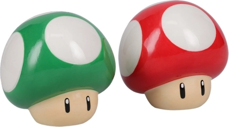 Salière et poivrier en céramique Super Mario – champignons