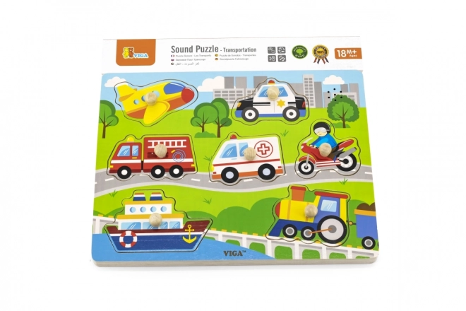 Holz-Sound-Puzzle Transportmittel Viga