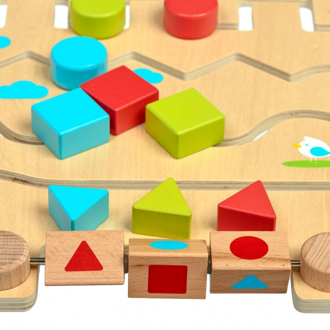 Lucy & Leo Geometrische vormen met voorbeelden - houten doolhof