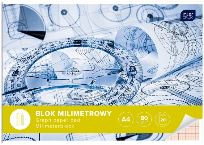 Bloc millimétré A4 - 20 feuilles
