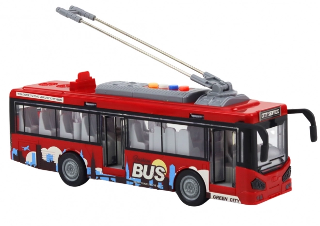 Trolleybus 1:16 Lichten Geluid Aandrijving Rood
