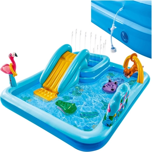 Aire de jeux aquatique gonflable avec fontaine et toboggan INTEX
