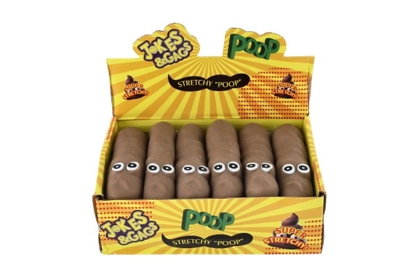 Poep antistress 14cm elastisch vormbaar in zakje 12st in doos