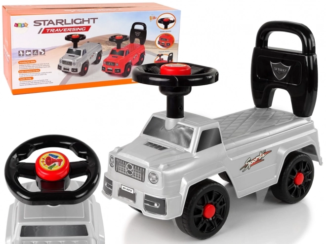 Kinder-Auto-QX-5500 Silber mit Hupe und Rückenlehne