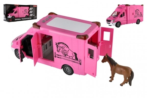 Pink Horse Transporter Toy with Effects
