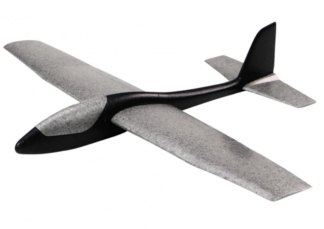 Large Black Foam Airplane Made of Polystyrene 68 cm