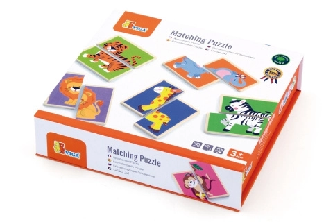 Holzpuzzle mit Tier-Paaren