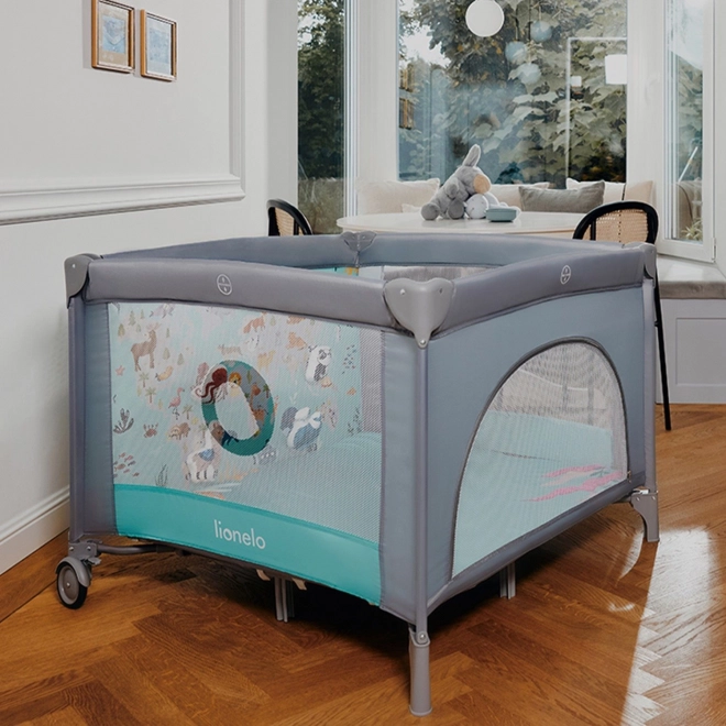 Kinderlaufstall Lionelo Mille graugrün