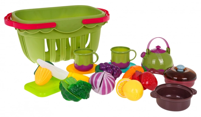 Picknickkorb mit Obst und Gemüse für Kinder