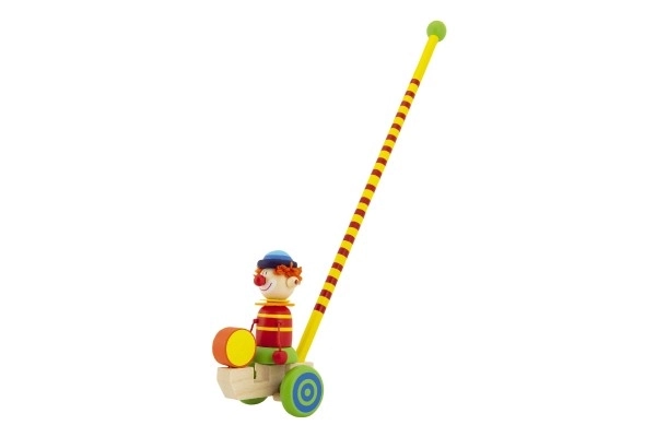 Wooden push-along clown, 60 cm