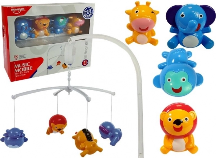 Musical crib mobile with animals, no batteries